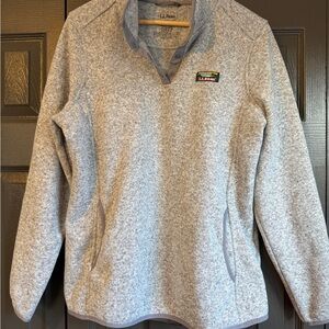 L.L. Bean Heather Gray Fleece Pullover